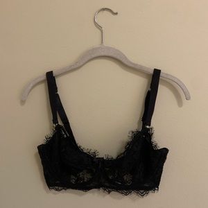 Figleaves Pulse Lace Balcony Bra, Black 32F (UK)